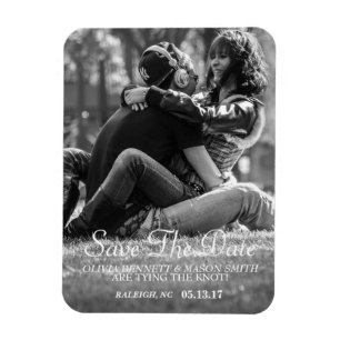 Elegant-skript Anpassningsbar Photo Spara datum Magnet