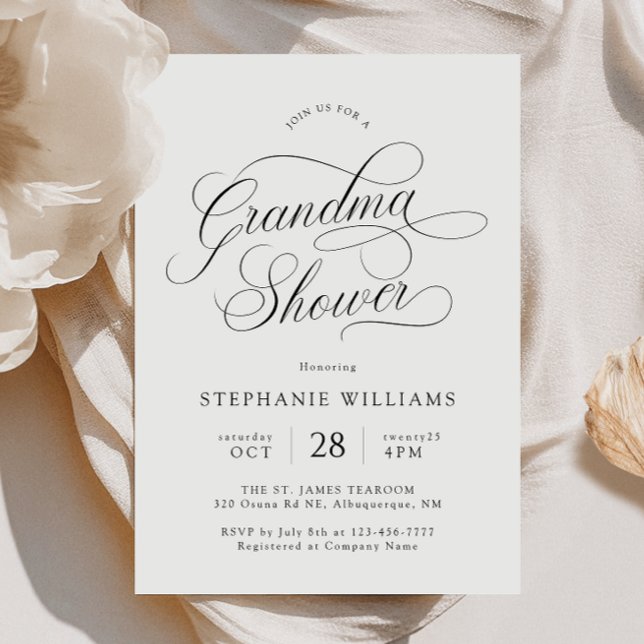 Elegant skript barnmorska-baby shower-inbjudan inbjudningar (Skapare uppladdad)