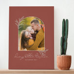 Elegant-skript | Bättre tillsammans med Family Pho Canvastryck<br><div class="desc">Modern skript som läser ALWAYS BÄTTRE TILLSAMMANS under ditt familjefoto i en elegant i en båge omgiven av grenar. Varmbrända jordtoner i orange som bakgrundsfall.</div>