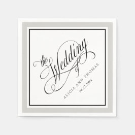 Elegant Skript blommar Bröllop med valfritt Färg Pappersservett