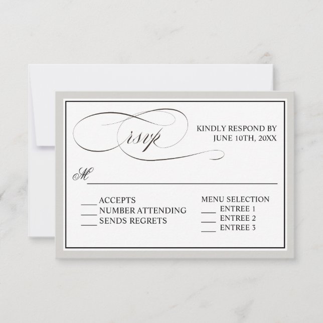 Elegant Skript blommar ut OSA med valfri Färg Kort (Framsida)