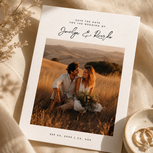 Elegant skript Boho Foto Budget Spara datum Datumet (Skapare uppladdad)