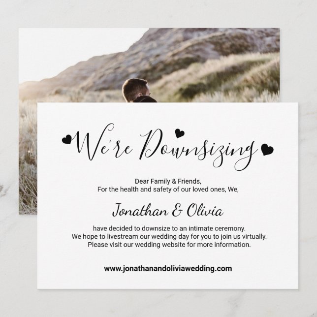 Elegant skript Bröllopsfotografi i mindre format Meddelande (Fram/baksida)