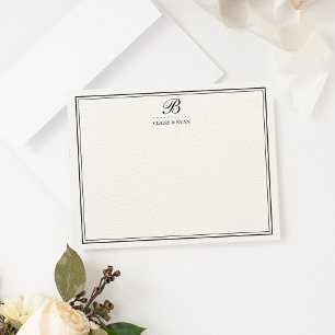 Elegant skript bröllopsmonogram brevpapper kort