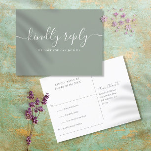 Elegant skript Brudbröllopslåt Begäran RSVP Vykort