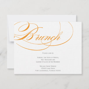 Elegant skript brunch-inbjudan - Orange Inbjudningar