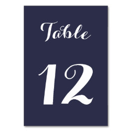 Elegant Skript Chic Blå Vit Brud Bröllopsfest Bordsnummer