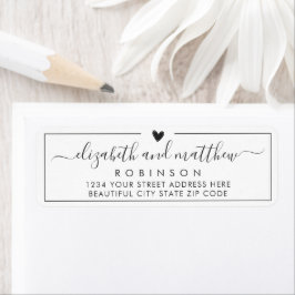 Elegant Skript Chic Bröllop Returadress Etikett