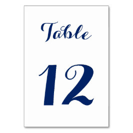 Elegant Skript Chic Vit Marin Bröllopsfest Bordsnummer