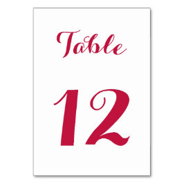 Elegant skript chic vit röd brud bröllop fest bordsnummer
