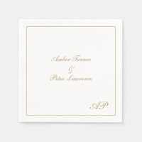 Elegant skript Enkel monogram Formell guldbröllop