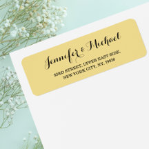 Elegant skript falskt guld bröllop returadress