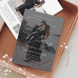 Elegant skript fotobudget bröllopsinbjudan