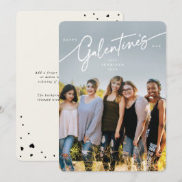 Elegant-skript Galentins dagfoto-kort Julkort