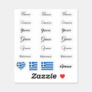 Elegant, skript Grekland och grekiska Flagga /namn Klistermärken