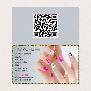 Elegant Skript Guld Glitter Foto Collage Nagelkons Visitkort