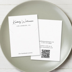 Elegant skript halsband smycken visningskort visitkort