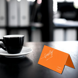 elegant-skript i nyare orange visitkort
