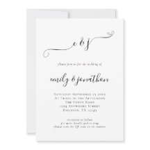 Elegant skript initialer QR-kod bröllop