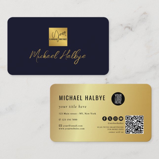 Elegant skript kalligrafi modern logotyp Professio Visitkort (Fram/baksida)