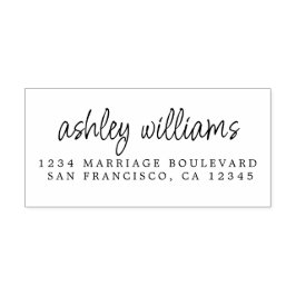 Elegant skript kalligrafi namn adress självfärgande stämpel