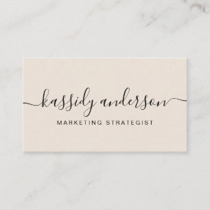 Elegant skript kalligrafi typografisk logotyp kräm visitkort