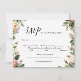 Elegant-skript med OSA för Blommigt och målval Kort