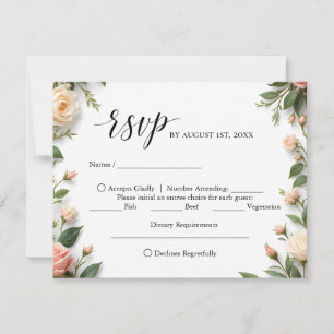 Elegant-skript med OSA för Blommigt och målval Kort