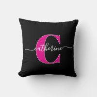 Elegant skript Minimalistisk Svart Rosa Monogram N