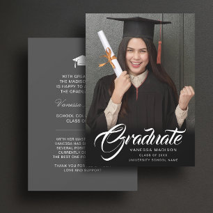 Elegant-skript Modern Grad Photo Meddelande