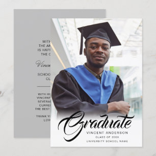 Elegant-skript Modern Grad Photo Meddelande
