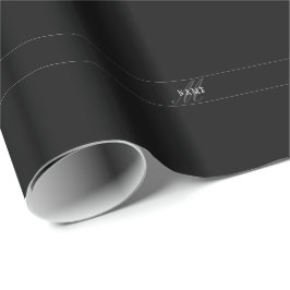 Elegant skript monogram redigerbar svart grå vit presentpapper