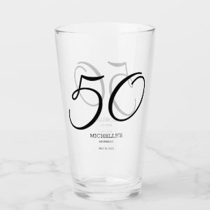 Elegant Skript Namn Datum 50-årsdag Glaskopp