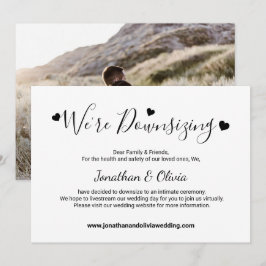 Elegant skript nedskalning mindre bröllopsfoto meddelande