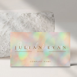Elegant Skript Pastel Glitter Holografik Beauty Visitkort