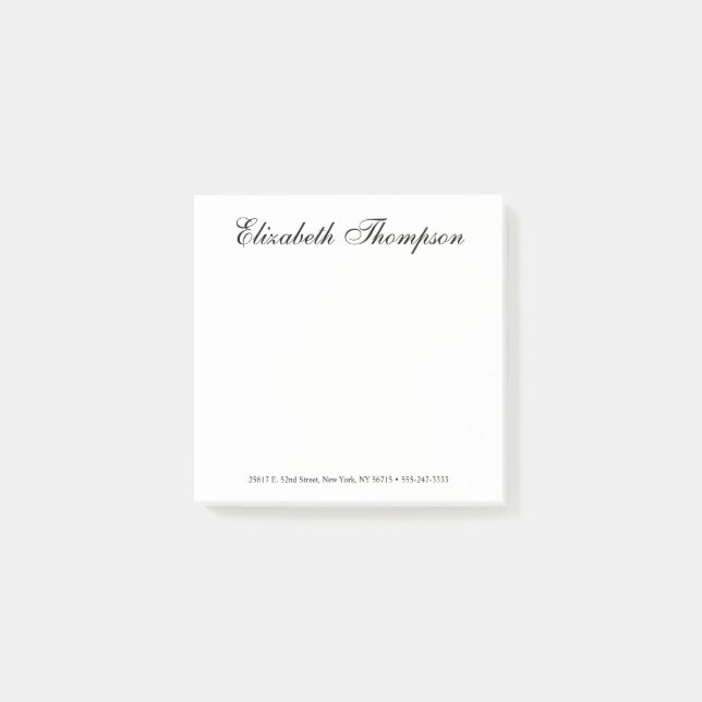 Elegant-skript Post-it Block (Framsida)