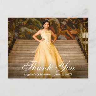 Elegant skript Quinceañera Foto Tack Vykort
