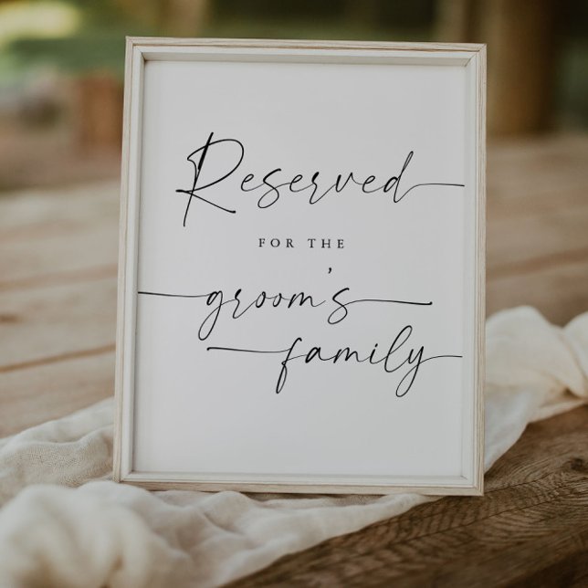 Elegant-skript reserverat för Bröllop-familjens si Poster (Skapare uppladdad)