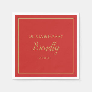 Elegant-skript   Röd jul-Pappersservett Pappersservett