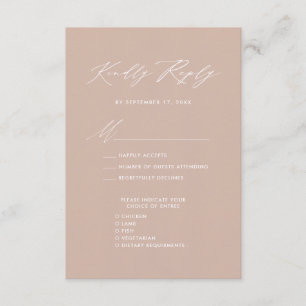 Elegant Skript Rosa Minimalistisk Bröllop OSA Tilläggskort
