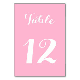 Elegant skript Rosa Vit Chic Brud Bröllop Fest Bordsnummer