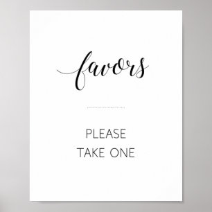 Elegant skript Snälla Ta En Förmån Bröllopsskylt Poster