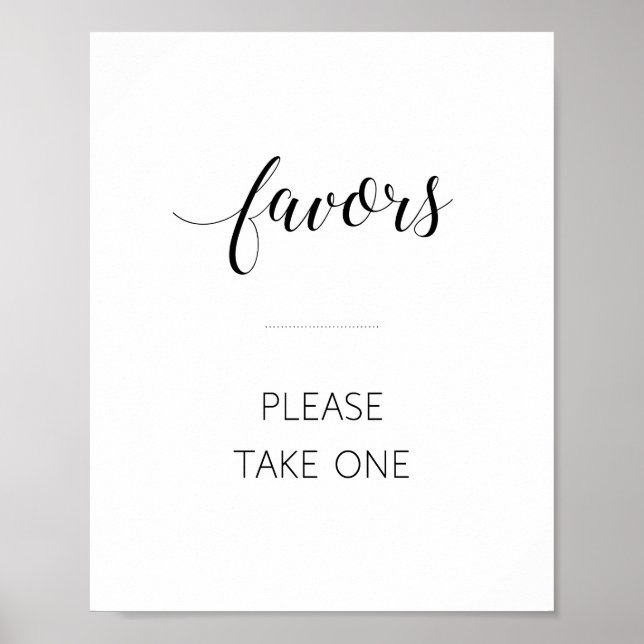 Elegant skript Snälla Ta En Förmån Bröllopsskylt Poster (Framsidan)