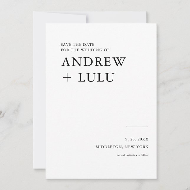 Elegant skript Spara datum ankomstkort Spara Datumet (Framsida)