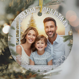 Elegant skript Stilig Foto God Jul Julgransprydnad Keramik