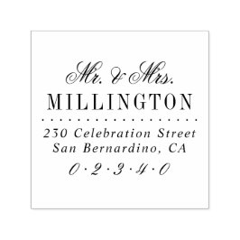 Elegant Skript till Bröllop Returadress Självfärgande Stämpel