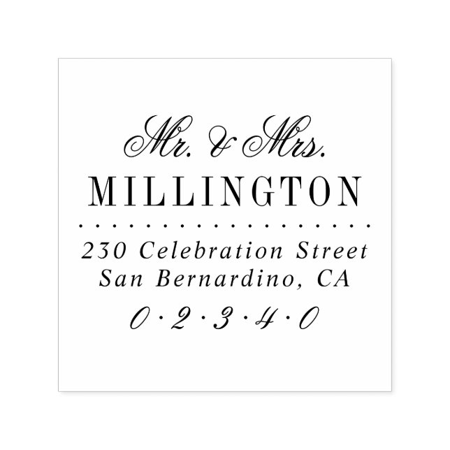 Elegant Skript till Bröllop Returadress Självfärgande Stämpel (Design)