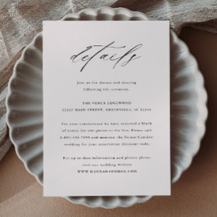 Elegant Skript Typografi Bröllopsdetaljer Tilläggskort