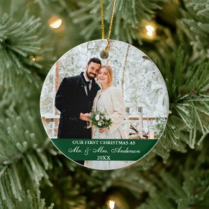Elegant Skript vår första Grönt under jul Julgransprydnad Keramik