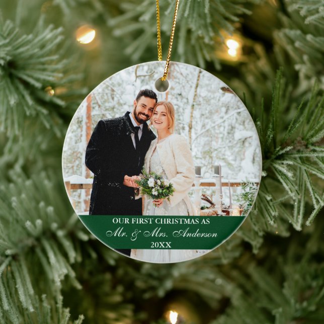 Elegant Skript vår första Grönt under jul Julgransprydnad Keramik (Träd)
